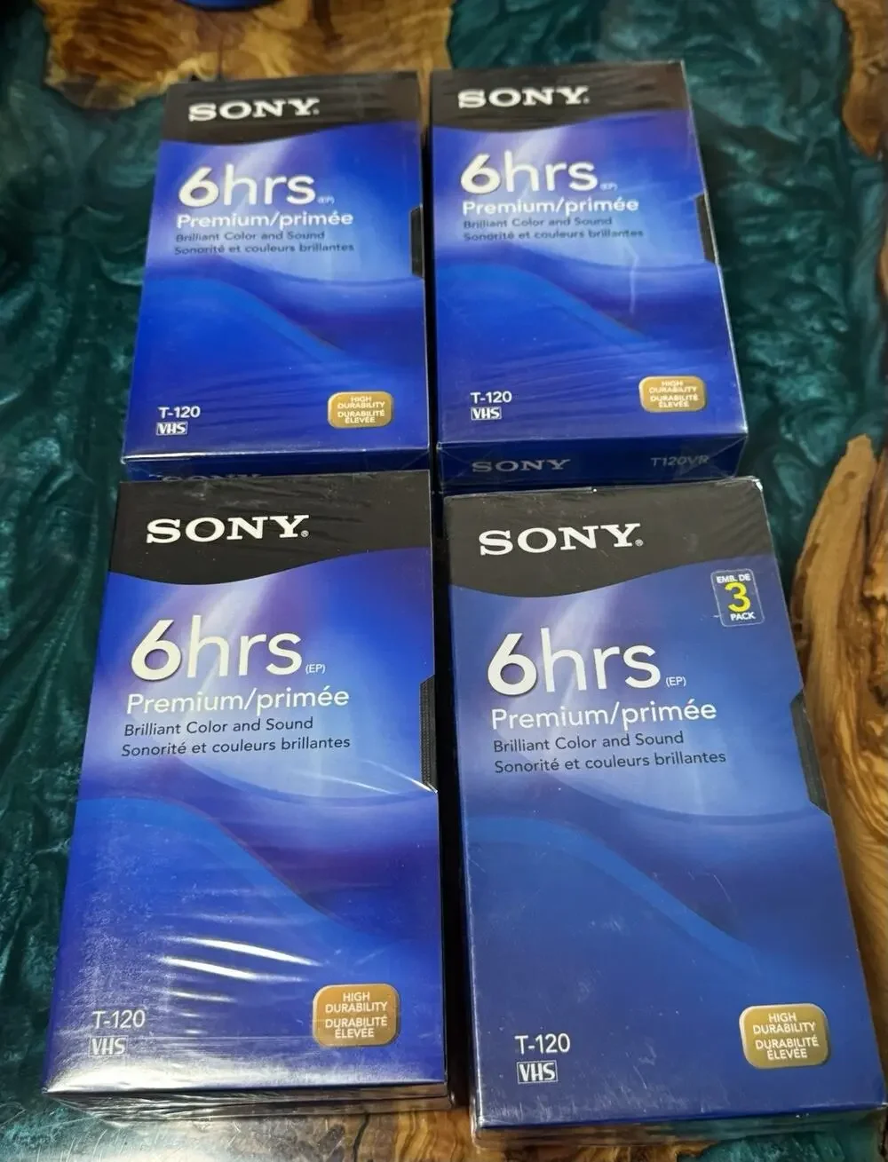 Sony Blank VCR Tapes Set of 8 Sealed Premium Grade T-120 VHS 6hour